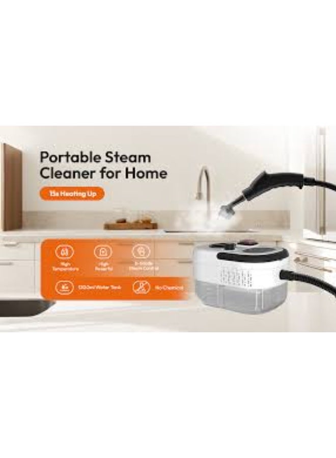 منظف ​​بخاري متعدد الوظائف بقوة 2500 واط، يعمل بدرجة حرارة وضغط عاليين، أداة تنظيف محمولة سريعة التسخين (10 ثوانٍ) للسيارات والمطابخ والحمامات والاستخدامات التجارية، مزود بفوهات متنوعة وخزان مياه كبير السعة. - Image 4